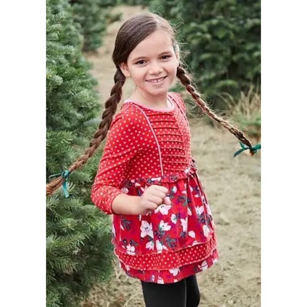 Matilda Jane Cheerful Day Long Sleeve Tunic Top Polka Dot Floral Fits Girls 8